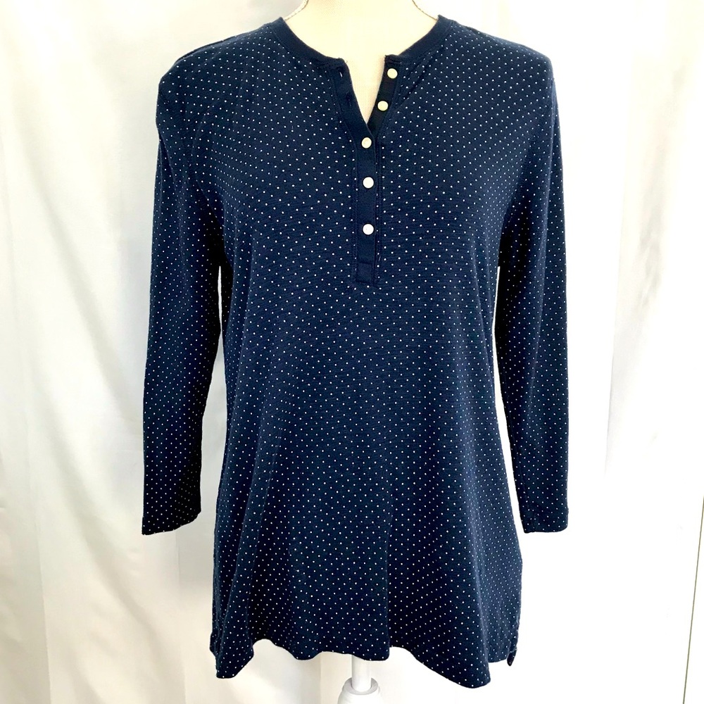 CHAPS blue pattern elbow sleeve button up shirt L